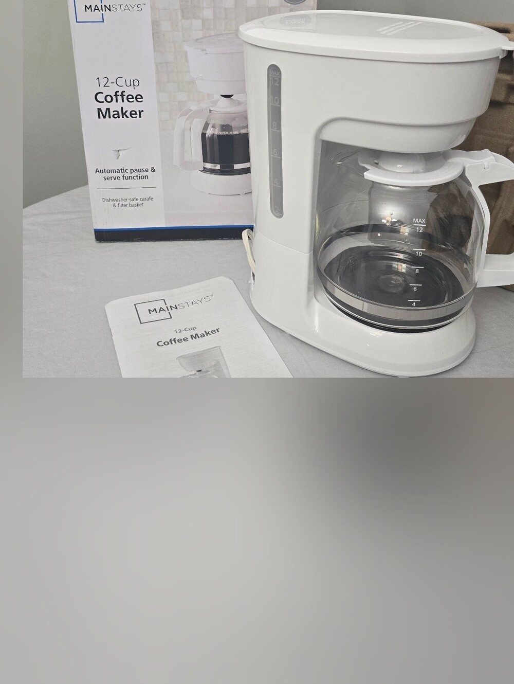 Mainstays 12-Cup Coffee Maker White